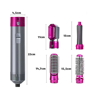 Perie de Par 5 in 1 Multifunctionala Hot Air Styler Multiple Accesorii incluse