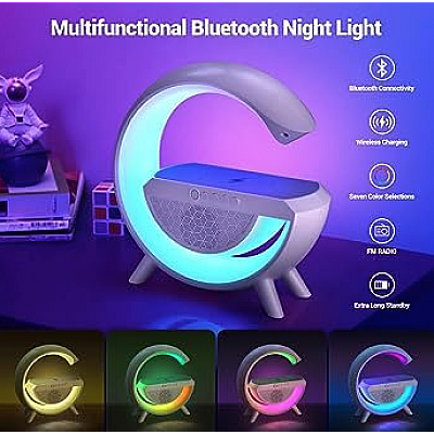 Boxa Multifunctionala 3 in 1 lampa LED RGB smart BT 2301 boxa bluetoothb incarcator telefon wireless lumina RGB