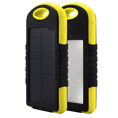 Baterie externa solara portabila 8000mAh cu 2 USB si Lanterna LED