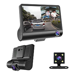 Camera auto tripla Full HD 3 camere fata/spate/interior ecran 4 inch G Senzor