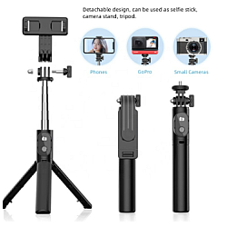 Selfie Stick cu telecomanda bluetooth si trepied P20S negru  Selfie Stick cu telecomanda bluetooth si trepied P20S negru