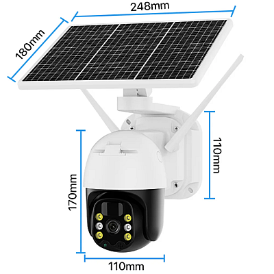 Camera supraveghere cu panou solar full HD PTZ 6 LED