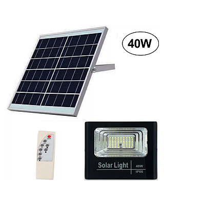 Proiector LED 40W cu panou solar si telecomanda HA