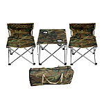 Set Masa cu 2 Scaune Pentru Camping Pliabile Model Army Geanta Inclusa