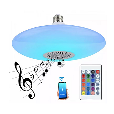 Lampa LED UFO muzicala RGB bluetooth si telecomanda 30W