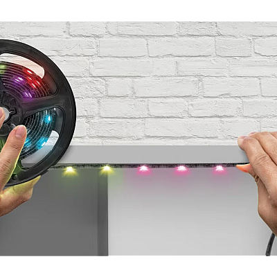 Banda LED multicolora Q ZD933 cu panou solar si telecomanda 5 metri