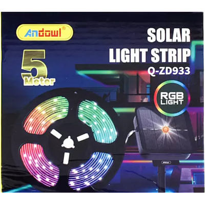 Banda LED multicolora Q ZD933 cu panou solar si telecomanda 5 metri