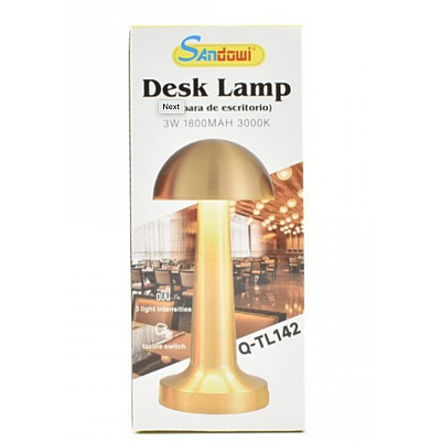 Lampa de birou portabila Gold ciupercuta Q TL142 Andowl