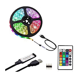 Kit Banda Led RGB cu USB lungime 2M telecomanda pentru TV PC Auto Casa Iluminat decorativ Q DT20