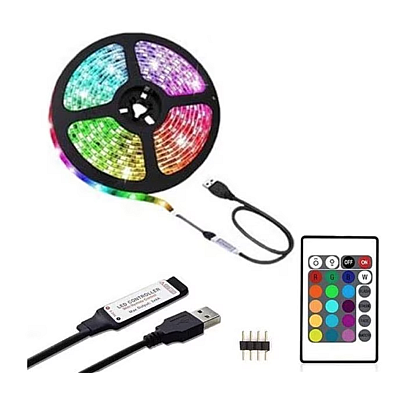 Kit Banda Led RGB cu USB lungime 2M telecomanda pentru TV PC Auto Casa Iluminat decorativ Q DT20