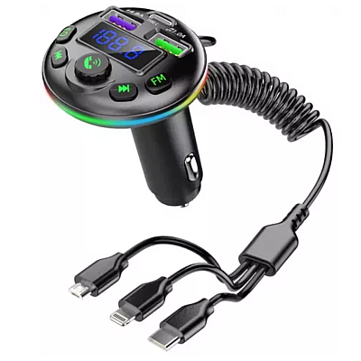 Modulator auto cu LED RGB BT FM Handsfree USB QC81