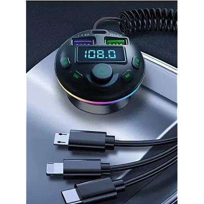 Modulator auto cu LED RGB BT FM Handsfree USB QC81