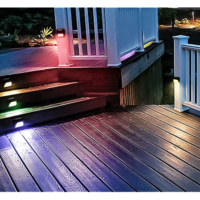 Set 4 lampi solare de exterior cu LED RGB alb cald si schimbare de culoare