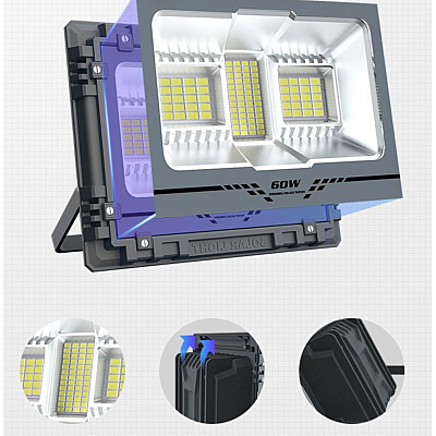 Proiector Solar Led 60W Iluminat Perimetral cu Panou Solar 5V CL114