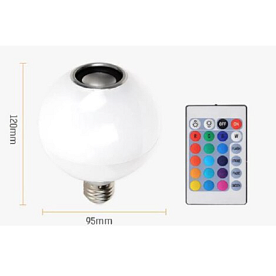 Bec Muzical cu Bluetooth control prin telecomanda 12 W E27 LED RGB HX 007