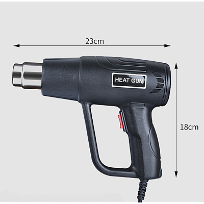 Pistol cu aer cald rezistent putere 2000 W temperatura 300 / 600 grade Negru