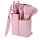 Set de 19 piese ROZ ustensile de bucatarie cu tocator si suport depozitare inclus ROZ Set de 19 piese ROZ ustensile de bucatarie cu tocator si suport depozitare inclus ROZ