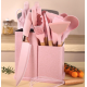 Set de 19 piese ROZ ustensile de bucatarie cu tocator si suport depozitare inclus ROZ Set de 19 piese ROZ ustensile de bucatarie cu tocator si suport depozitare inclus ROZ