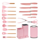 Set de 19 piese ROZ ustensile de bucatarie cu tocator si suport depozitare inclus ROZ Set de 19 piese ROZ ustensile de bucatarie cu tocator si suport depozitare inclus ROZ