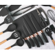 Set de 19 piese NEGRE ustensile de bucatarie cu tocator si suport depozitare inclus NEGRE Set de 19 piese NEGRE ustensile de bucatarie cu tocator si suport depozitare inclus NEGRE
