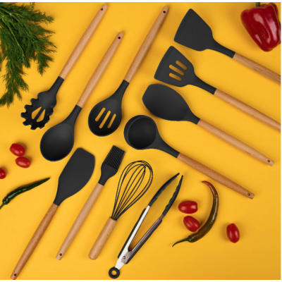 Set de 19 piese NEGRE ustensile de bucatarie cu tocator si suport depozitare inclus NEGRE Set de 19 piese NEGRE ustensile de bucatarie cu tocator si suport depozitare inclus NEGRE