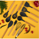 Set de 19 piese NEGRE ustensile de bucatarie cu tocator si suport depozitare inclus NEGRE Set de 19 piese NEGRE ustensile de bucatarie cu tocator si suport depozitare inclus NEGRE