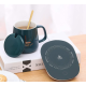 Set cadou cana ceramica baza incalzitor cu inductie incarcare USB suport cu incalzire smart VERDE Set cadou cana ceramica baza incalzitor cu inductie incarcare USB suport cu incalzire smart VERDE