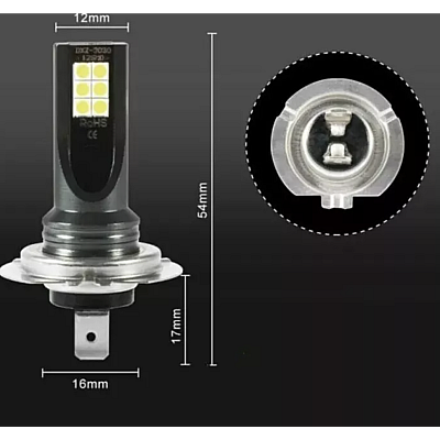 Set 2 Becuri auto LED H7 cu 12 LED SMD 12/24V putere 120W/set 