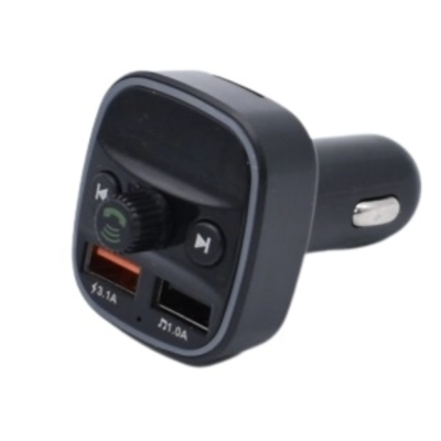 Modulator auto Q1 FM cu bluetooth 2 iesiri USB Negru Modulator auto Q1 FM cu bluetooth 2 iesiri USB Negru