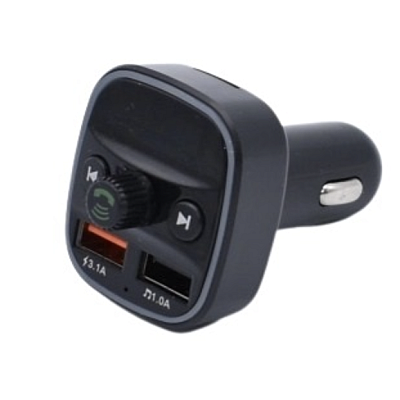 Modulator auto Q1 FM cu bluetooth 2 iesiri USB Negru