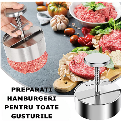 Presa De Burger Reglabila diametru 10.2 cm din otel inoxidabil