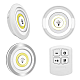 Set 3 lampi led wireless cu telecomanda 9 x 2 cm Albe