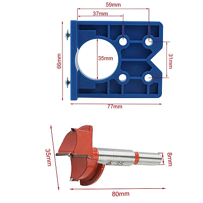 Set unelte pentru gaurire burghiu pentru balamale localizator gauri 35mm 3 piese