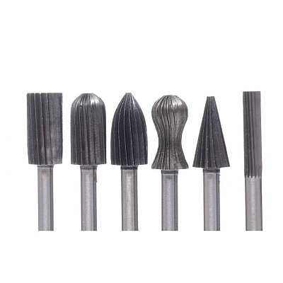 Set de 6 freze pentru metal diferite modele coada de 6mm