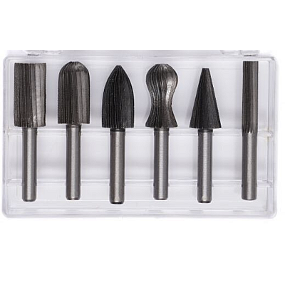 Set de 6 freze pentru metal diferite modele coada de 6mm