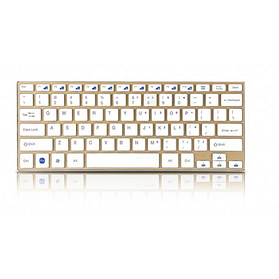 Set Tastatura si Mouse wireless design compact si elegant culoare Gold Andowl  Q K3940