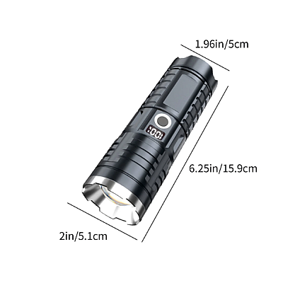 Lanterna de mana cu zoom telescopic F 916A afisaj procent baterie