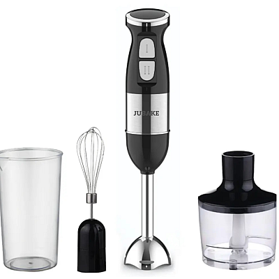Blender de mana multifunctional cu doua trepte de viteza si doua lame din otel inoxidabil functie de mixare tocator 500W Blender de mana multifunctional cu doua trepte de viteza si doua lame din otel inoxidabil functie de mixare tocator 500W