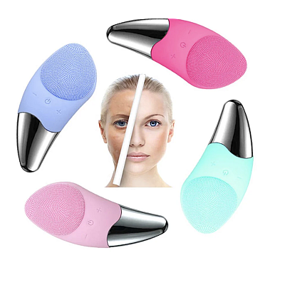 Dispozitiv sonic de curatare faciala 4 niveluri de vibratie din silicon Dispozitiv sonic de curatare faciala 4 niveluri de vibratie din silicon