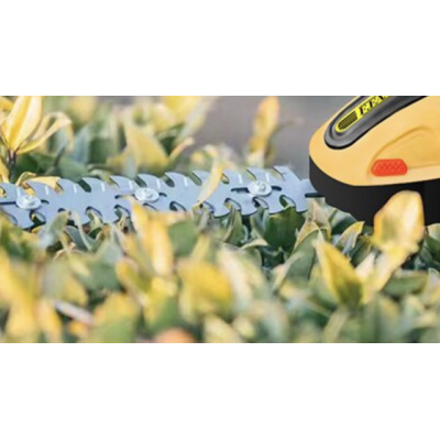 Set foarfeca electrica gradinarit taiere si finisare unghi reglabil 24V lama 30cm galben Set foarfeca electrica gradinarit taiere si finisare unghi reglabil 24V lama 30cm galben