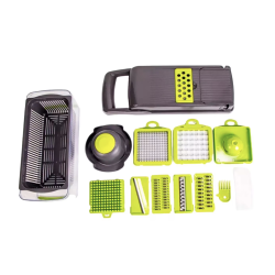 Set feliator manual Gonice 18in1 Inox/Plastic Verde/Negru Set feliator manual Gonice 18in1 Inox/Plastic Verde/Negru