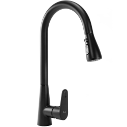 Baterie bucatarie Rea Mild negru mat cu dus extractibil si 2 functii de curgere Baterie bucatarie Rea Mild negru mat cu dus extractibil si 2 functii de curgere