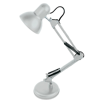 Lampa de birou cu suport culoare alba 220V soclu E27