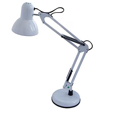 Lampa de birou cu suport culoare alba 220V soclu E27