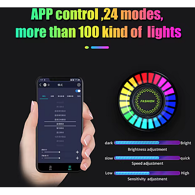 Odorizant auto D2 functie umidificator Led cu ritm muzical RGB Bluetooth