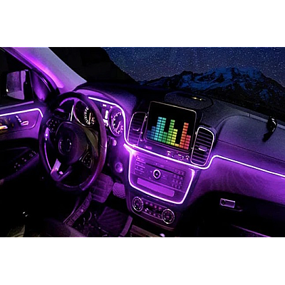 Kit 5 Benzi LED Lumini Ambientale auto RGB Control din Aplicatie Telefon 6 Metrii