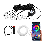 Kit 4 Benzi LED Lumini Ambientale auto RGB Control din Aplicatie Telefon