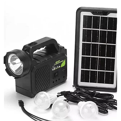 Kit solar GDPlus GD P30 cu 3 becuri sistem iluminare