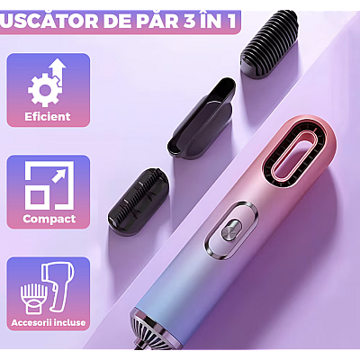 Uscator Profesional AO 49973 de Par 3 in 1 aparat multifunctional coafare si uscare 3 accesorii incluse