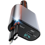 Incarcator auto Super Fast Charge Q9 5 in 1 de 120W 2 Cabluri Incarcator auto Super Fast Charge Q9 5 in 1 de 120W 2 Cabluri